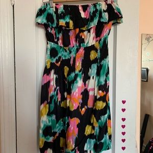 Colorful Strapless Dress